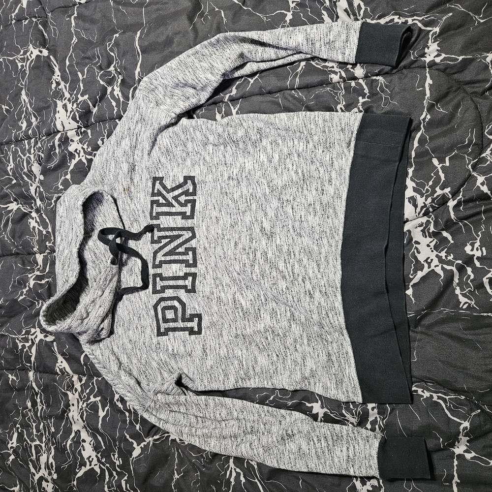 Gray and Black PINK Hoodie